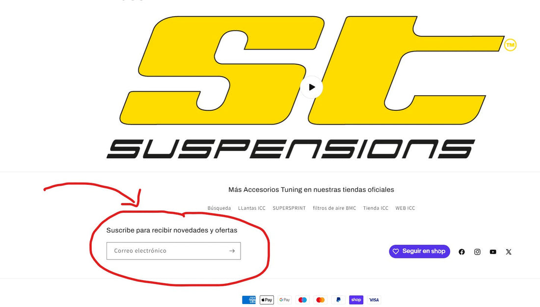 Consigue un 10% de descuento en tu primera compra en ST Suspensions España